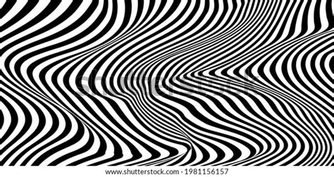 Abstract Black Optical Art Wave Lines Stock Vector (Royalty Free ...