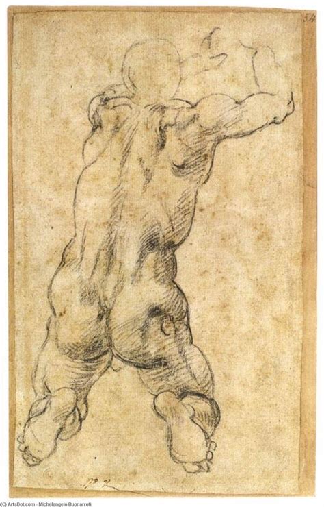 Art Reproductions Kneeling Male Nude Seen From The Rear By