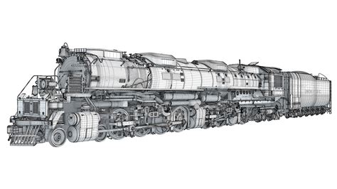 steam locomotive big boy train  model cgtrader