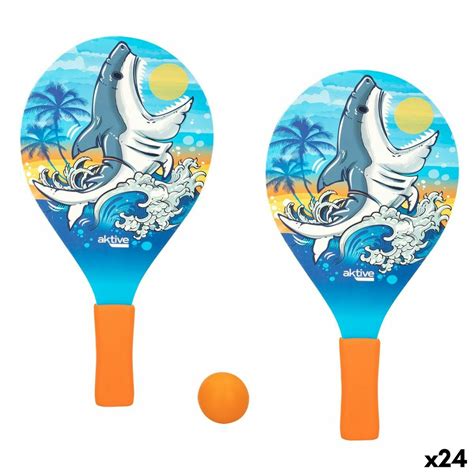 Raquettes De Plage Avec Balle Aktive Requin X Cm Unit S