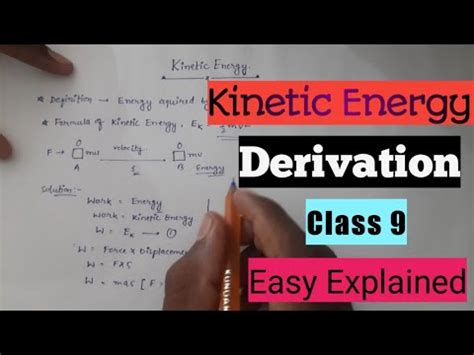 Kinetic Energy Derivation Class 9 Easy Method Navodayans YouTube