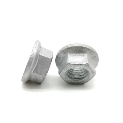 Iso Hex Flange Lock Nut Zinc Plated Steel Nylon Self Locking Flange Nut