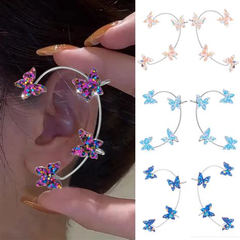 Korean Style Butterfly Ear Clips Without Piercing For Women Sparkling