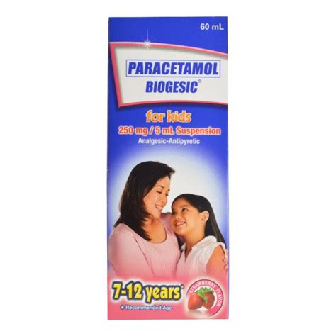 Biogesic Paracetamol 250 Mg 5 Ml Strawberry Flavored Oral Suspension 60 Ml Lazada Ph