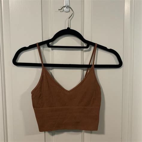 Rust Colored Ribbed Tank Top Size Xxs Xs This Depop