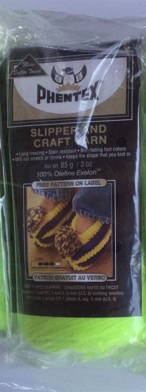 Phentex Slipper And Craft Yarn 85g 3oz 100 Olefine Exelon Etsy