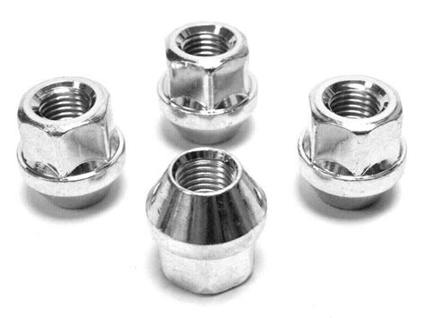 X M X Mm Hex Tapered Seat Open Alloy Wheel Nuts Silver