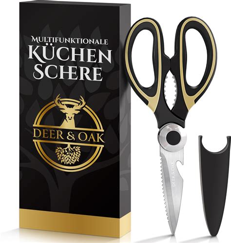 Amazon Basics Multifunktions K Chenschere Aus Edelstahl Schwarz