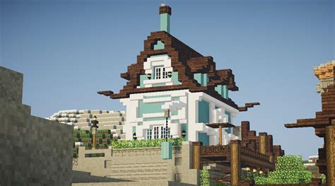 Blue house upon the hills : r/Minecraft