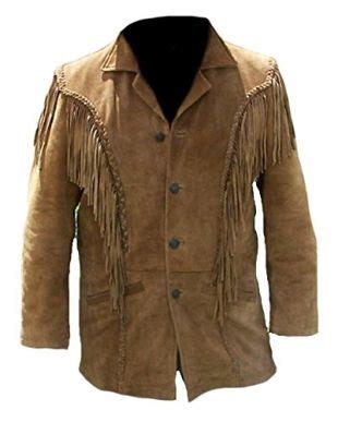 Classyak Classyak Veste Pour Homme De Style Western Frange En Daim