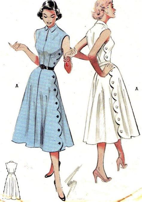 Mid 1940s One Piece Dress Sewing Pattern Bust 38 B38