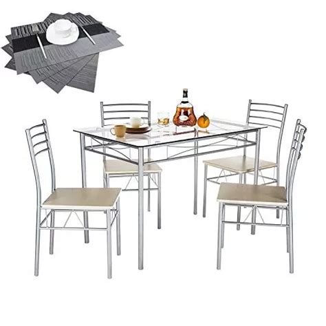 Vecelo Juego De Mesa De Comedor De 5 Piezas Con Sillas 4 MercadoLibre