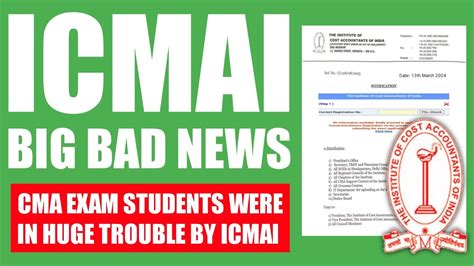 ICMAI Big Bad News On CMA Exam June 2024 CMA Exam Students Were In