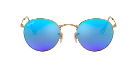 Ray Ban Round Flash Lenses Rb3447 1124l Polarized Zonnebril Pearle