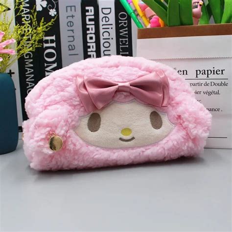 Kawaii Sanrio Pencil Case Anime Kuromi Cinnamoroll Plush Bag Toys