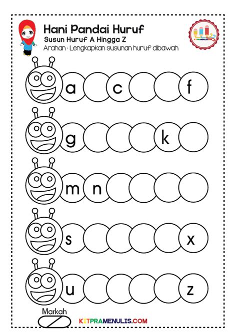 Lembaran Kerja Mengenal Huruf A Hingga Z 02 Kitpramenulis