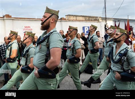 Members Of The Spanish Foreign Legion March During A Good Friday