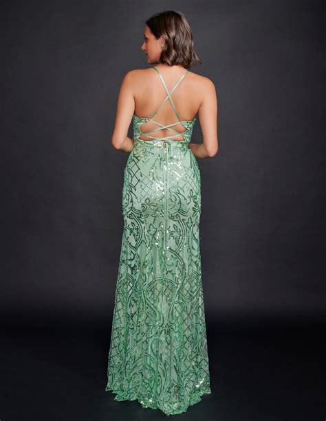 Nina Canacci 6579 Sage Sequin Prom Dress Glass Slipper Formals