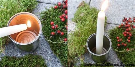 Moss Tin Can Candle Holder Tutorial Sew Historically