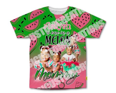 Custom 3d Melon Birthday Sublimation T Shirt Etsy