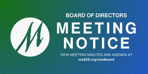 Notice Of Board Of Directors Work Study And Regular Session Meeting