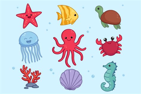 Sea Animals, Children Illustrations Graphic by ikoecat · Creative Fabrica