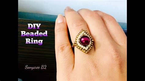 Diy Stunning Ring 💍 Beaded Ring How To Make Beaded Ring Youtube