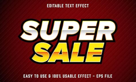 Premium Vector Super Sale Editable Text Effect