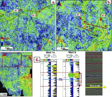 Sweetness Attribute Map Combined With Semblance To Show The Fluvial