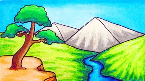 How To Draw A Mountain Landscape For Beginners This Is An Easy Step