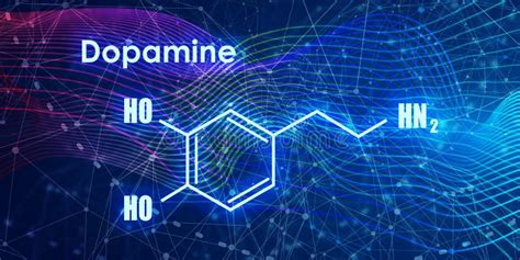 Dopamin Y Fórmulas Químicas Del Vector De Las Hormonas De La Serotonina