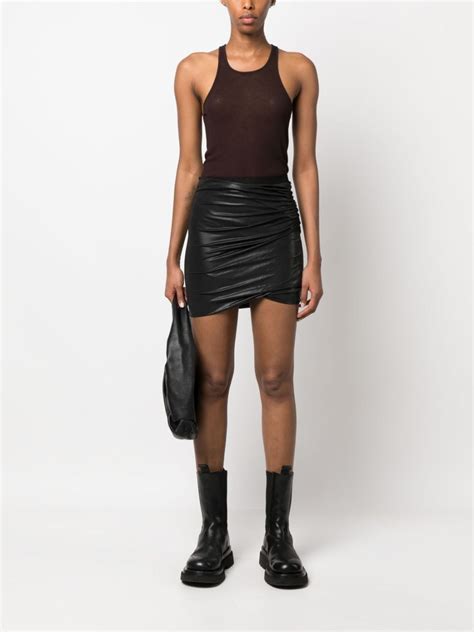 Rick Owens Lilies Glossy Ruched Mini Skirt Farfetch