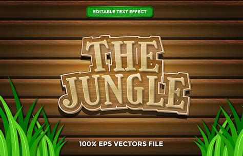 L effet De Texte Jungle Le Style De Texte Modifiable De Dessin Animé