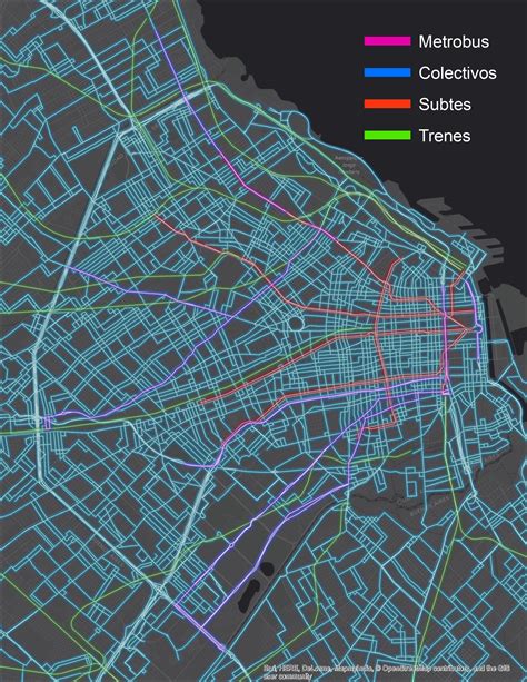 Public Transportation Network in Buenos Aires - 2017 [2550x3000][OC ...