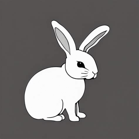 Cute Bunny Outline Graphic · Creative Fabrica