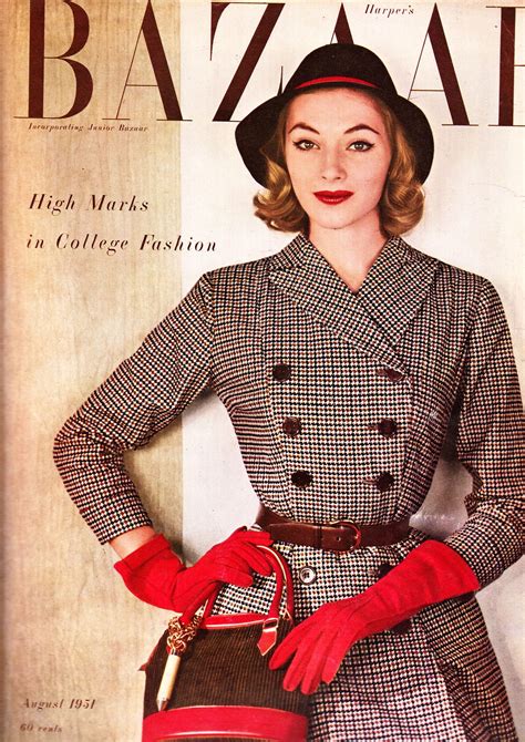 Harpers Bazaar August 1951 Fifties Fashion Retro Fashion Fashion Cover