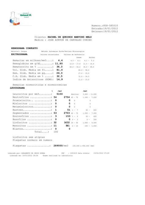 Exame Hemograma Pdf