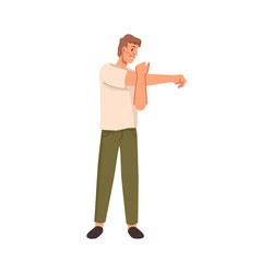 Man Doing Standing Arm Circles Exercise Royalty Free Vector