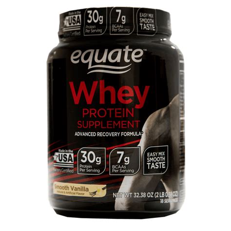 Equate Whey Protein Powder Smooth Vanilla 30g Protein 202lb 3238oz