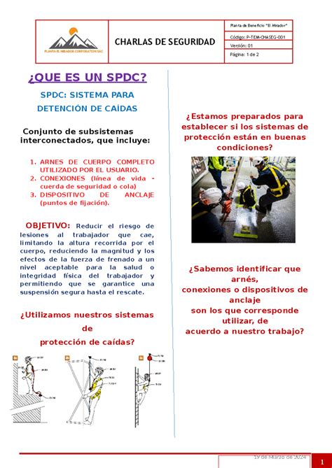 19 03 24 QUE ES UN SPDC 1 19 De Marzo De 2024 CHARLAS DE SEGURIDAD