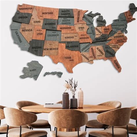 Wooden Usa Push Pin Map Wood United States Map Travel Gift Etsy Uk