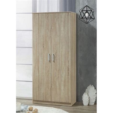 Armoire Garde Robe Savis 2 Portes Contemporaine Chêne Sonoma Et