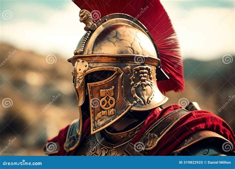 Hoplite Warrior in Traditional Armor and Helmet Illustration Photo ...