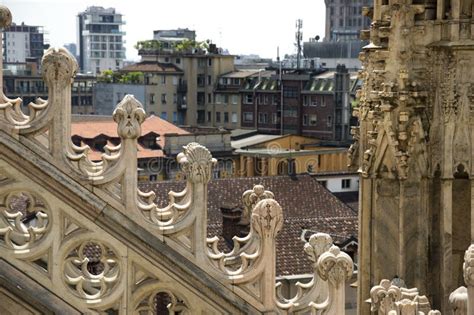 Sculptures at the Facade of Milan Cathedral, Aka Duomo Stock Photo ...