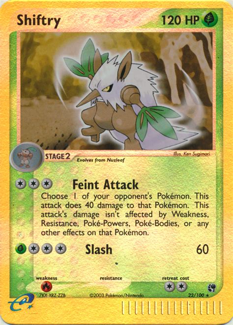 Pokémon EX Sandstorm Card 022 Shiftry Parallel Reverse Holo Arcade