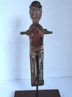 Antique Carved Painted Wood Folk Art Whirligig Man American Primitive