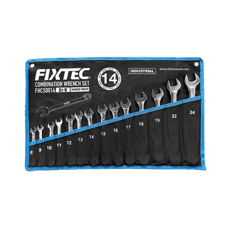 Fixtec Pcs Adjustable Combination Cr V Ratchet Spanner Tool Set