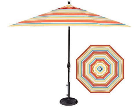 Striped Patio Umbrella In 9 Foot Barcelona Style Fabric Ogni