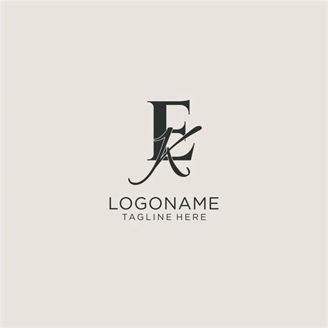 Monograma De Letras Iniciales Ek Con Elegante Estilo De Lujo Identidad Corporativa Y Logotipo