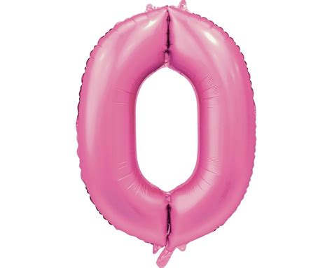 Roze Cijfer Ballon 0 Jaar Glans 86cm Partywinkel